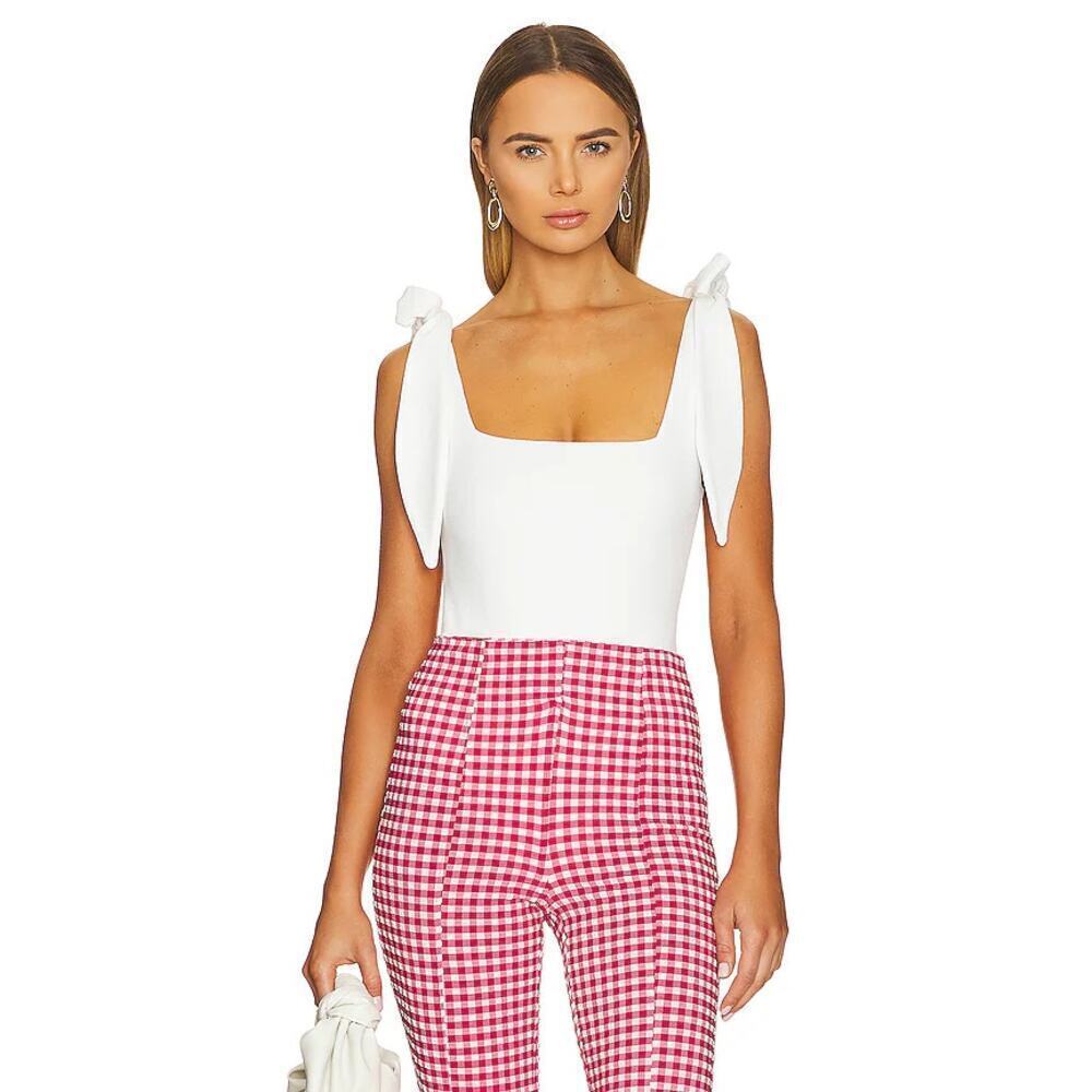 Show Me Your Mumu Gidget Tie Strap Bodysuit White Size L